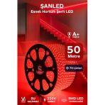 Hortum Esnek 220V Şerit Led Kırmızı 50 Metre