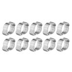 Hortum Kelepçeleri, Akozon 10 adet Çinko Kaplama Paslanmaz Çelik İki Kulak Hortum Kelepçesi 5-23 mm Yakıt Hattı Kelepçesi Yakıt Benzinli Boru Borusu için (15-18 mm)