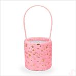 Hortum Saplı Kalpli Pembe Pelüş Kutu Büyük Boy - 16 cm