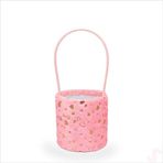 Hortum Saplı Kalpli Pembe Pelüş Kutu Küçük Boy - 12 cm