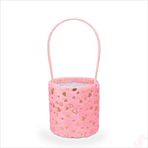 Hortum Saplı Kalpli Pembe Pelüş Kutu Orta Boy - 14 cm