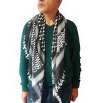 Horus Artesanía de Egipto Kufyya Kufiya Filistin Shemagh Keffiyeh Hatta Arapça Wrap Şal Üniseks %100 Pamuk, Siyah Arka Planlı Beyaz, 120 x 120 cm, Siyah arka planlı beyaz, 105*105 cm aproximadamente