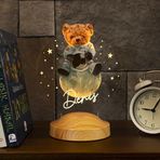 Hoş Geldin Bebek Hediyesi Ayıcık Gece Lambası, İsimli Teddy Bear Doğum Günü Hediyesi, Çocuk Odası Hediyesi Ayı Teddy Led Lamba Aydınlatması