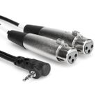 Hosa 3.5 mm 90 Derece TRS (M) Dual XLR (F) Stereo Breakout 60 cm Kablo