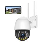 HOSAFE.COM Güvenlik kamerası, dış mekan Wi-Fi, 360 derece kamera izleme, 1080p kızılötesi renkli gece modu, hareket algılama, IP66 su geçirmez, alarm bildirimi, iki yönlü ses