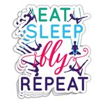 HOSALA (3 Adet/Paket) Eat Sleep Fly Repeat Sticker Aerialist Sticker Komik Hava Yoga Çıkartması Hava İpek Çıkartma Hava Akrobasi Çıkartma Hava Sanatları Çıkartma Hediye Dekorasyon Kask Tampon - 7,7 x