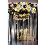 Hoşgeldin Ramazan Baskili Arkafonu Ve Yazili Siyah Folyo Balonlu Gold Gümüş Balon Zincirli Set, 7778282240020
