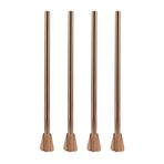 Hoshen 4 Parça Set 9 İnç Paslanmaz Çelik Karıştırma Pipetleri, Metal Kalın İçme Pipetleri Sarmal, Smoothies, İçecekler için Spiral Uçlu Pipetler (Gül Altın)