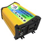Hosioe Zirveleri Güç 3000 W Modifiye Sinüs Invertör Yüksek Frekanslı Güç Invertör DC 12 V AC 220 V Dönüştürücü Araba Güç Şarj Invertör ile 2.1A Çift USB Bağlantı Noktası Pil Klipler
