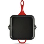 Hosse 28x28 cm Kırmızı Döküm Kare Kızartma Tava