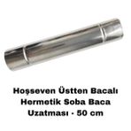 Hoşseven HDU 10 Üstten Bacalı Ayaklı 50 cm Doğalgaz Soba Baca Uzatması