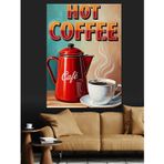 Hot Coffee Vintage Tabela Dekoratif Kanvas - Mdf Ahşap Tablo