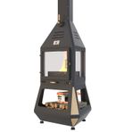 Hot Triangle v1 Orta Şömine Seramik Camlı