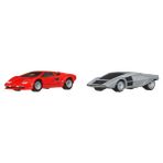 Hot Wheels 2'li Premium Oyuncak Araba Seti Lamborghini Countach ve Lancia Stratos Zero JBL02 Siyah Beyaz Renk - Siyah - Beyaz
