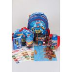 Hot Wheels Dekomus Ile Yeni Sezon Lisanslı Hot Wheels Ilkokul beslenme kalem Çantası Ile Matara beslenme Kabı ve Kırtasiye Seti - Mavi - 1