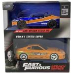Hot Wheels Jada 1/32 Ölçek 2'Li Fast And Furious Seti Nissan Silvia Toyota Supra Oyuncak Arabalar, O