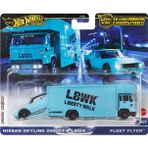 Hot Wheels – Nissan Skyline 2000Gt-R Lbwk & Fleet Flyer – Team Transport – Hrv45 – 2 Adet Premium Se