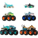 Hot Wheels Oyuncak Arabalar Ve Monster Trucks, Köpek Balığı Ve Dinozor Çoklu Paketi, 2 Büyük Tır, 1:
