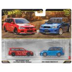 Hot Wheels Premium 2 Li Set Lancer Evolution / Subaru Foreste Kırmızı - Mavi