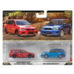 Hot Wheels Premium 2'li Paket 2005 MITSUBISHI LANCER EVOLUTION IX WAGON - 2004 SUBARU FORESTER STI JHW46
