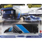 Hot Wheels Team Transport Sauber-Mercedes C9 Araça ve Kamyon Fleet Flyer HRV41 1:64 Ölçek Diecast Araç Seti - Kırmızı