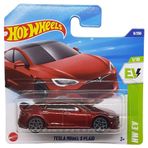 Hot Wheels - Tesla Model S Plaid - HW EV 1/10 - HYW86 - Short Card - Basınçlı Döküm Model 1/64 - Koyu Kırmızı - Mattel 2025-1:64