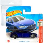 Hot Wheels Tesla Model S Plaid Quarter Mile Heroes 5/5 (238/250) HRY91 Mavi 2024 + Kısa Kart Koruması Frikimonkey