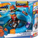 Hot Wheels Wreck & Ride Gorilla Düşman Yaratıklar Oyun Seti, 1 adet Hot Wheels araba, diğer setlerle birleştirilebilir, benzin istasyonu temalı set, 4-8 yaş arası çocuklar için hediye, HDR30