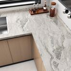 HotDecor Krem Mermer Duvar Kağıdı Mutfak Tezgahı Kaplama Vinil Kendinden Yapışkanlı Bej Gümüş Duvar Kağıdı Mutfak Tezgahı için Mat Mermer Vinil Wrap Yapışkan Arka Duvar Kağıdı Mermer İletişim Kağıdı