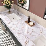 HotDecor Yapışkan folyo mobilya kendinden yapışkanlı duvar kağıdı pembe altın mermer folyo mutfak yıkanabilir duvar kağıdı pembe mutfak folyosu kendinden yapışkanlı dolaplar masa modern duvar