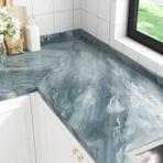 HotDecor Yapışkan Folyo Mobilya Mermer Duvar Kağıdı Mavi Mobilya Folyosu Mutfak Mermer Folyosu Kendinden Yapışkanlı Folyo Mavi Masa Dolapları Mutfak Duvar Kağıdı Çalışma Plakası Folyo Yıkanabilir