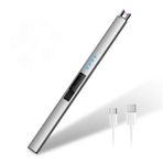 HOTERB Elektrik Arklı USB Çakmak, Şarj Edilebilir, Uzun Çubuk, Fırtına ve Mum Çakmağı, USB C Şarj Kablolu, Dış Mekan İçin Rüzgar Geçirmez (Kıymık)