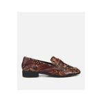 Hotiç Kadın Deri Kahverengi Yılan Desenli Klasik Loafer