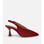 HOTİÇ Kadın Süet Deri Bordo Yumuşak Dokulu Kısa Topuklu Stiletto