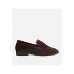 Hotiç Kadın Süet Deri Kahverengi Yumuşak Dokulu Klasik Loafer