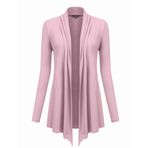 Hotouch Kadın örgü ceket hırka gündelik uzun kollu tişört şelale kemerli hafif ceket uzun kollu örgü manto açık ceket sağlam yüksek şık blazer S-XXXL, Kırmızı, S