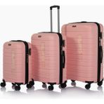 Hotowa Gold PP 8010 Pembe TSA Kilitli Üçlü Valiz Seti