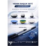 HOTPOWER_TR Elektrikli Temizlik Fırçası İçin 6'lı Yedek Başlık ve Uzatma Çubuğu