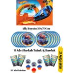 Hotwheels Ateşli Tekerler Temalı Doğum Günü Tabak , Bardak , Afiş Seti