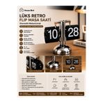 House Bird Lüks Retro Flip Masa Saati Otomatik Mekanizmalı Metal Masaüstü Saat