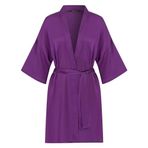 House of Silk İpeksi Saten Sabahlık Gece Moru Kadın Sabahlık, Mor, M