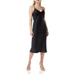 House of Silk Kadın İpeksi Saten Midi Boy Slip Elbise Siyah M