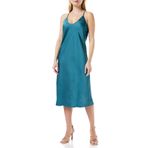 House of Silk Kadın İpeksi Saten Midi Boy Slip Elbise Yeşil M