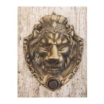 HOUSE2HOME El Yapımı Pirinç Aslan Kapı Zili Antik Sarı