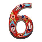 HOUSE2HOME Seramik Kapı Numarası Kırmızı 6