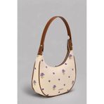 Housebags Blue Bloom Bag – Mavi Çiçekli Kanvas Yarım Ay Hobo Omuz Çantası