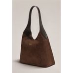 Housebags Hudson Omuz Çantası - Structured Siluet, Patina Süet Kahverengi