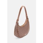 Housebags Kadın Logo Desenli Kahverengi Oval Omuz Çantası 240