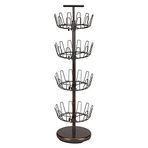 Household Essentials 2139-1 Metal Dört Katmanlı Ayarlanabilir Döner Ayakkabı Rafı | 24 Çifte Kadar Ayakkabı Tutar | Antik Bronz Kaplama