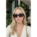 Houseofeyeris NYXIA SİYAH ÇERÇEVE İnce Cat Eye GÜNEŞ GÖZLÜĞÜ – Siyah Lens Şık Kadın Model – UV400 Koruma